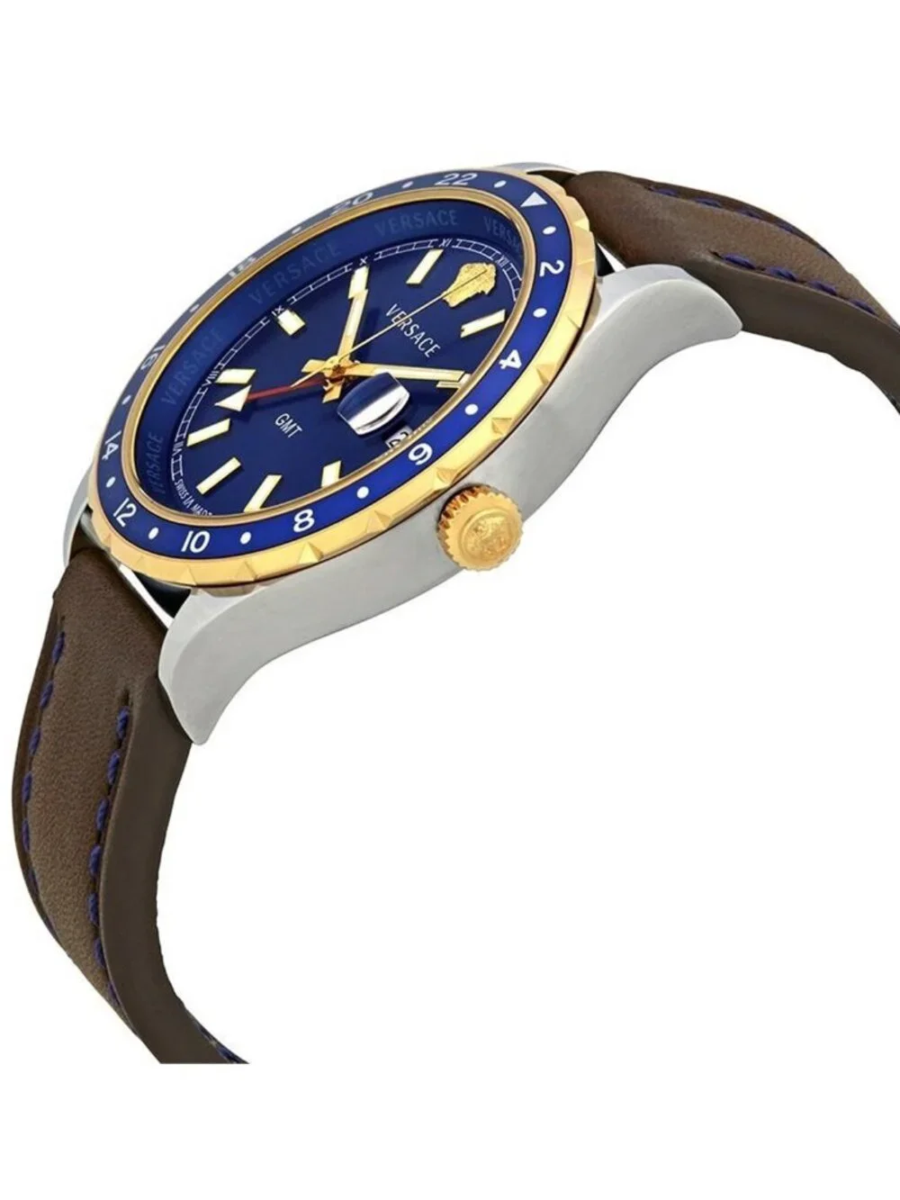 NWT Versace Hellenyium GMT Blue Dial Men's Watch